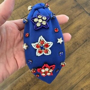 Star beaded Red/White/Blue knotted headband